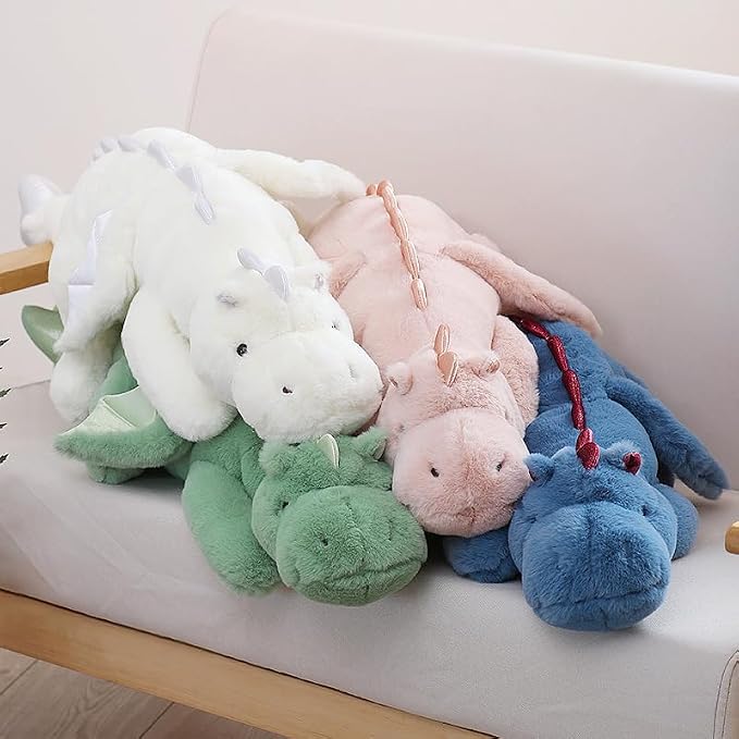Weighted Dragon Stuffed Animal 35.4" 5Lbs, Medium Pink Weighted Plush Dragon Toy for Kids and Adults(2025 Weighted Version)