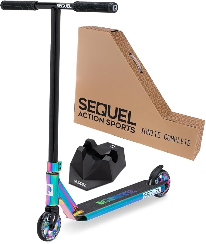 Sequel Ignite Pro Scooter, Pro Stunt Scooter Complete Trick Scooter for Kids 8+, Beginner Skatepark BMX Scooter