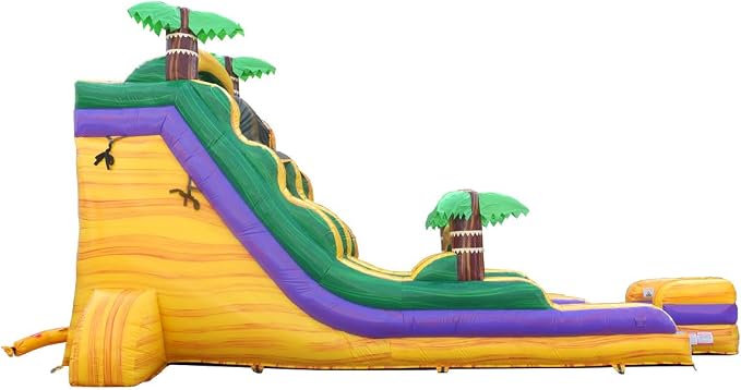TentandTable Inflatable Water Slide for Kids and Adults, Commercial Grade Giant Blow Up Backyard Water Fun, Includes Electric Air Blower, 27' L x 9' W x 15' H, Tropical Yellow Marble