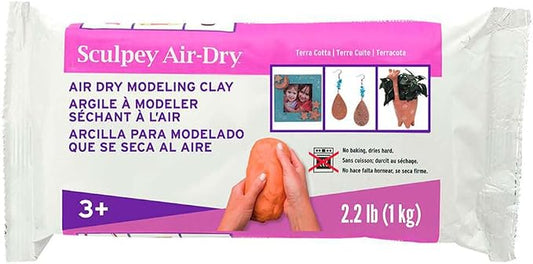 Sculpey Air-Dry™ Terra Cotta, Non Toxic, Air Dry Clay, 2.2 Pound bar Great for Modeling, Sculpting, Holiday, Handprints, DIY and School Projects. Perfect for All Skill Levels.