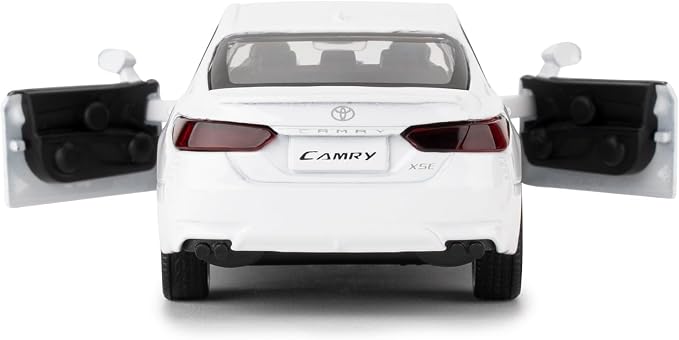 RMZ City 1:36 Camry XSE Car Model, Diecast Pull Back Model Toy Car, Doors Open, Collection Kids Toy for Aged 3 and up, Gift White