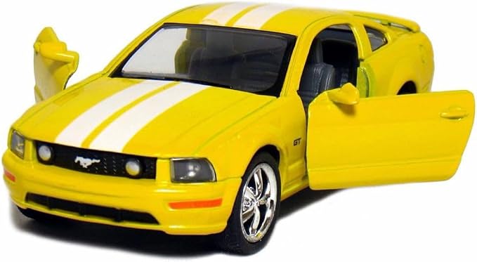 KiNSMART - 2006 Ford Mustang GT 1:38 Scale 5" Die Cast Metal Model Toy Car (Yellow Race)