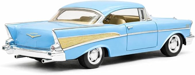 KiNSMART 1957 Chevy Bel Air Coupe 1:40 Scale 5" Die Cast Metal Classic Toy Car (Blue)