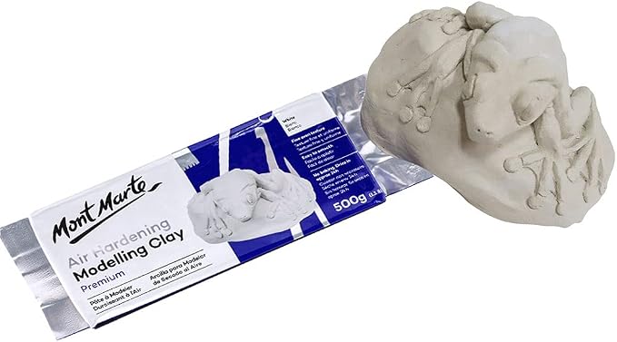 White Modelling Clay Air Dry by Mont Marte, 500g (1.1lb), Ideal Gift for Professional Artists