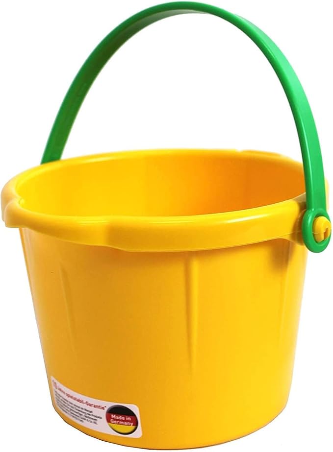 Spielstabil 12 Pack Small Sand Pails (4 Red, 4 Blue, 4 Yellow Beach Buckets) - Each Holds 1.5 Liters - Made in Germany…