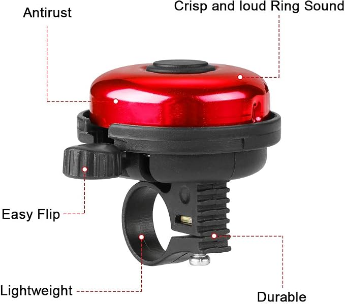 Accmor Classic Bike Bell, Aluminum Bicycle Bell, Loud Crisp Clear Sound Bicycle Bike Bell for Adults Kids
