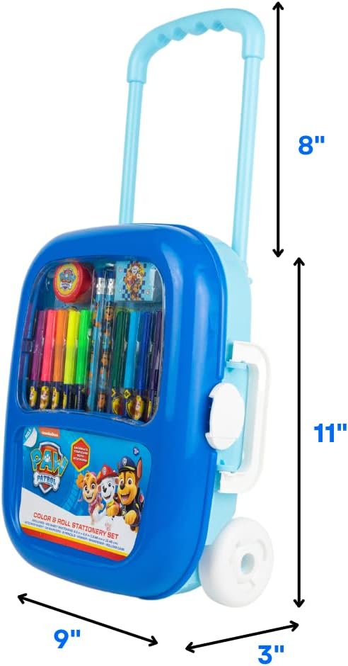 Innovative Designs Nickelodeon Paw Patrol Color and Roll Activity Set with Carrying Case, Stickers, & Art Supplies