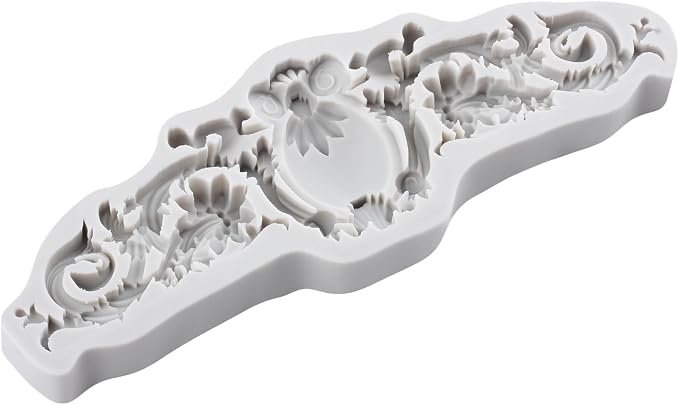 Baroque Polymer Clay Molds Curlicues Scroll Relief Flower Lace Filigree Silicone Mold for DIY Crafts Epoxy Resin Casting Air Dry Polymer Clay Plaster Jewelry Making