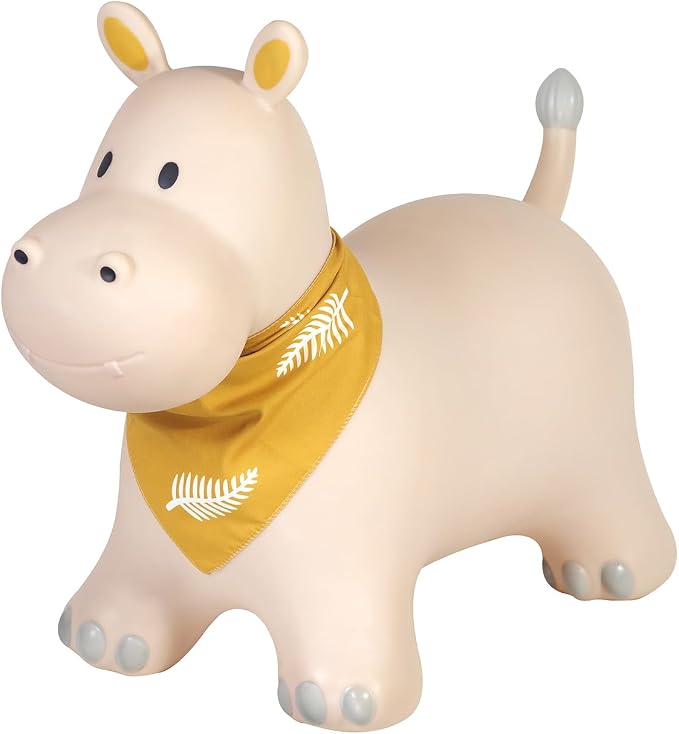 Kindsgut Bouncy Animal Hopper – Inflatable Bouncing Ride-On Toy for Kids & Toddlers Age 2+, Designed in Germany, Indoor & Outdoor, Hippo