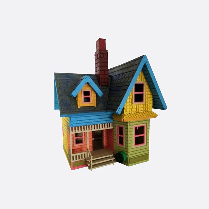 Bird's Wood Shack 3D Wooden Puzzle DIY Miniature House Kit - DIY Tiny House Kit from Up Movie - Easy-to-Assemble 1/8” Baltic Birch Wood - Model House Kit for Family, School, Hobby, Art & Craft Gift