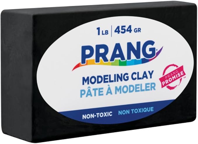 Prang Modeling Clay, Black, 1 lb. Block, Case of 12 Blocks, 192 oz. Total | Pliable, Non-Hardening, Non-Staining, Easy Clean-Up, Perfect for Preschool and Elementary Aged Children