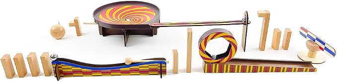 DJECO Zig & Go Wooden Domino Race Construction Set, 45 Pieces (35643)
