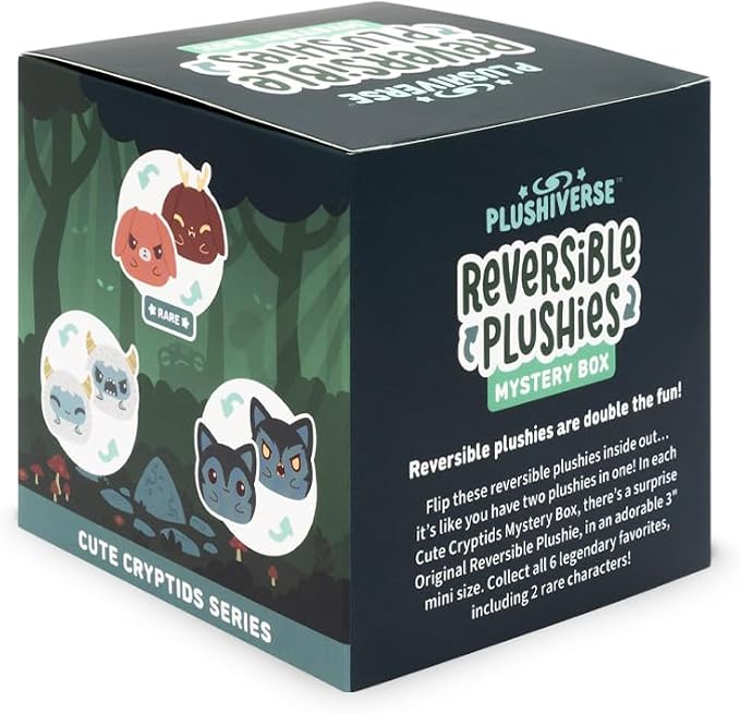 TeeTurtle 3" Reversible Mystery Box Plushie - Cute Cryptids Series - Surprise Soft Stuffed Animal Blind Box