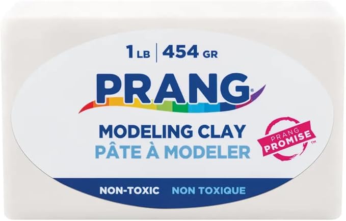 Prang Modeling Clay, White, 1 lb. Block, Case of 12 Blocks, 192 oz. Total | Pliable, Non-Hardening, Non-Staining, Easy Clean-Up, Perfect for Preschool and Elementary Aged Children