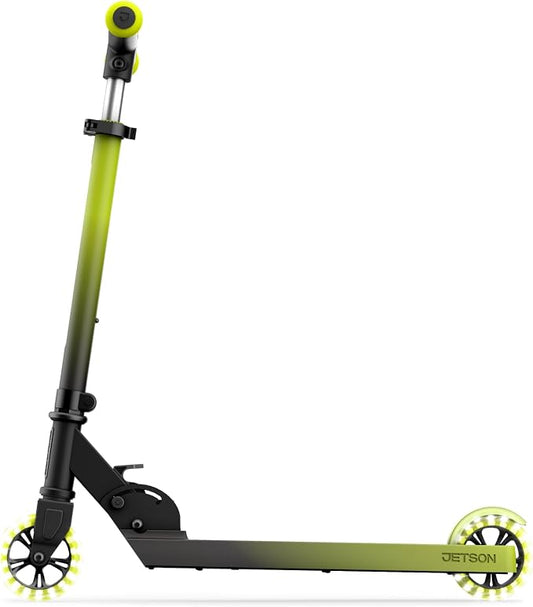 Jetson Juno 2-Wheel Light-Up Kick Scooter, Portable Folding Scooter for Kids with Light-Up 4-Inch Wheels, Adjustable Handlebar Height, Ages 5+