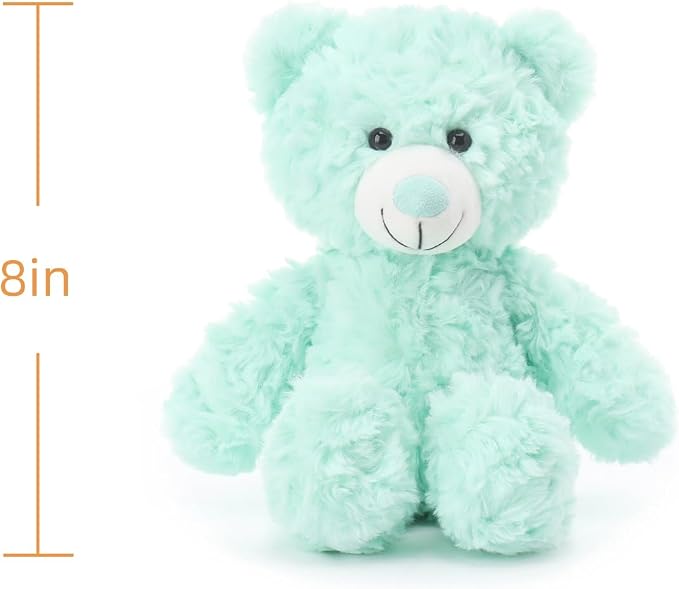 Apricot Lamb Mint Green Flower Bear Stuffed Animals for Kids, Soft Cute Plush Toys for Baby Girl and Boy, 8 Inches