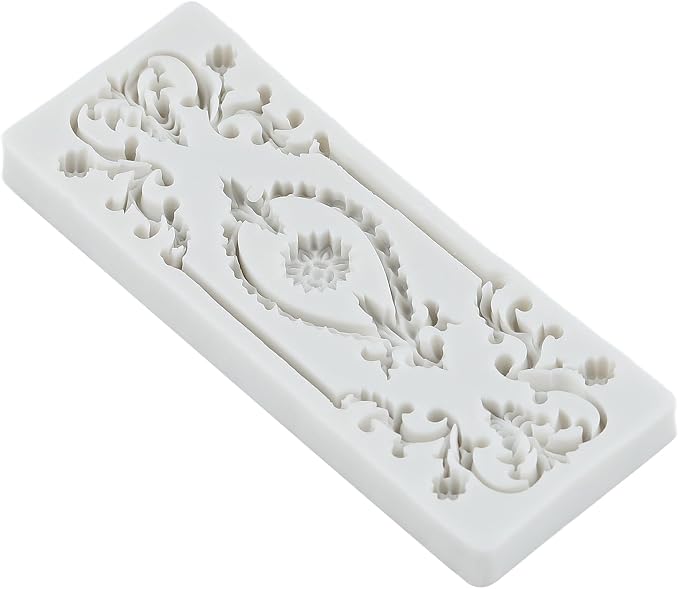 Baroque Polymer Clay Mold Curlicues Scroll Relief Lace Silicone Molds Vintage Relief Flower Filigree Mold for DIY Crafts Epoxy Resin Casting Air Dry Polymer Clay Plaster Jewelry Making