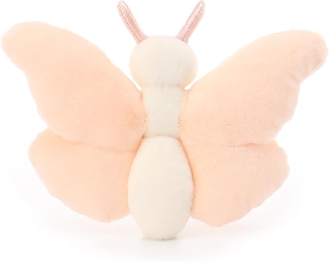 Apricot Lamb Flesh Pink Butterfly Stuffed Animals for Kids, Soft Cute Plush Toys for Baby Girl and Boy, 7.5 Inches
