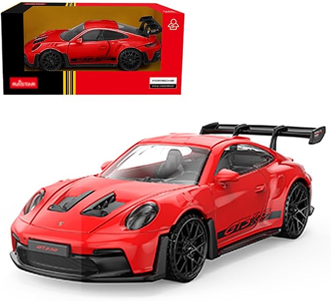 1:43 Diecast Model Cars for Porsche 911 GT3 RS, Metal Die Cast Toy Cars with Free Wheels for Boys Girls Kids Gift, Red