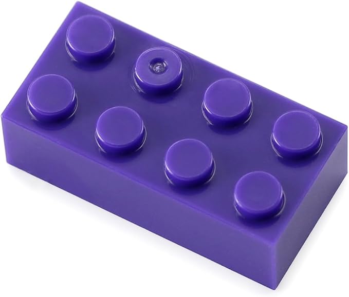 100pcs 2x4 Bricks Dark Purple Pieces Parts Classic Building kit Creative Play Set Basic Blocks Toy Accessories Compatible with 3001 Major Brands