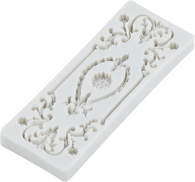 Baroque Polymer Clay Mold Curlicues Scroll Relief Lace Silicone Molds Vintage Relief Flower Filigree Mold for DIY Crafts Epoxy Resin Casting Air Dry Polymer Clay Plaster Jewelry Making