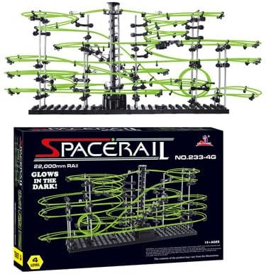 502pcs Level 3–8 Marble Roller Coaster Kit, 820+ PCS Glow-in-The-Dark Marble Run with Steel Balls – Luminous Rail Maze Building Toys, STEM Construction Set for Ages 14+ & Adults