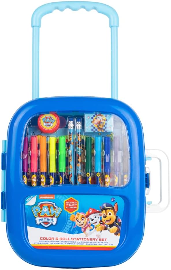 Innovative Designs Nickelodeon Paw Patrol Color and Roll Activity Set with Carrying Case, Stickers, & Art Supplies