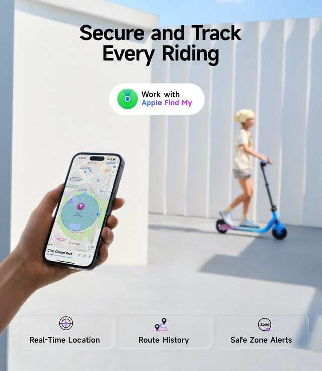 NAVEE K100 Series Electric Scooter for Kids 5-11, Adjustable Handlebar/Speed, Digital Pet, 12.4/9.9/7.5 mph, Safe Brake, Foldable, RGB Lights, Smart APP, Growing Adventurer Gift for Boys Girls, UL2272