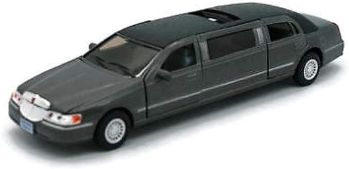 KiNSMART 1999 Lincoln Town Car Black Stretch Limousine 7Inch 1:38 Scale Die Cast Metal Model Limo Toy