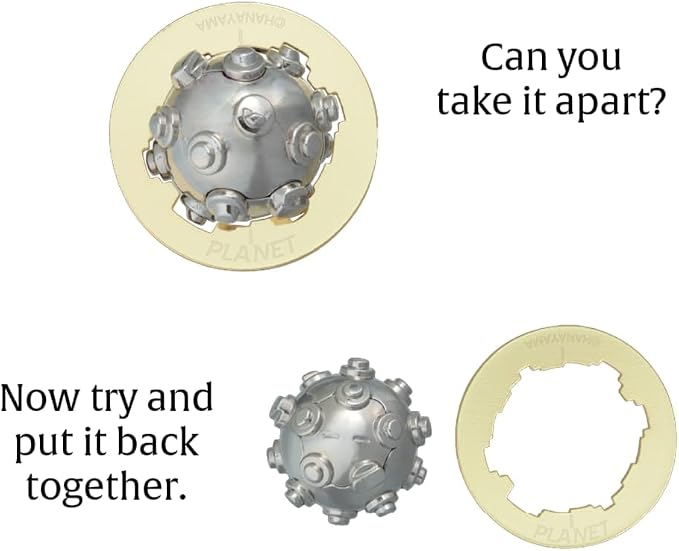 BePuzzled |Planet Hanayama Cast Metal Brain Teaser Puzzle Level 4 Mensa-Rated Puzzles for Kids and Adults Ages 12 and Up