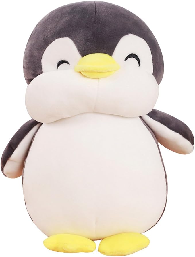 Stuffed Penguin Animal Plush Toy 12 Inch Gray Animal Stuffed Plushies Super Soft Cute Cuddly Pillow Cushion Stuff Dolls Birthday Gifts for Children Kids Boys Girls Room Decor Bedtime, 12Inches