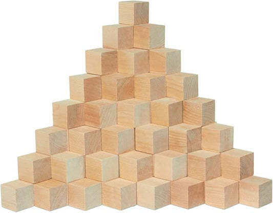 DIY Wood Cubes 1-1/4-inch, Pack of 250 Small Wooden Blocks for Crafts, STEM, Building, and Blank Wood Dice, by Woodpeckers