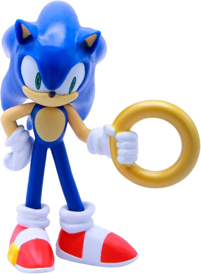Just Toys – Sonic the Hedgehog Action Figure, 4" Buildable Poseable | Officially Licensed Sonic figure with interchangeable arms & accessories — 4 inch articulated, poseable collectible