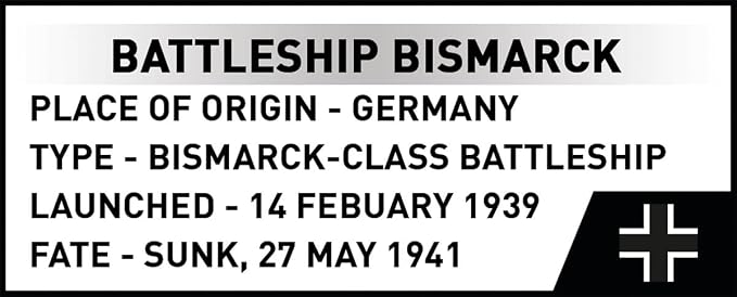 COBI Historical Collection WWII Battleship Bismarck, 3204 Pieces