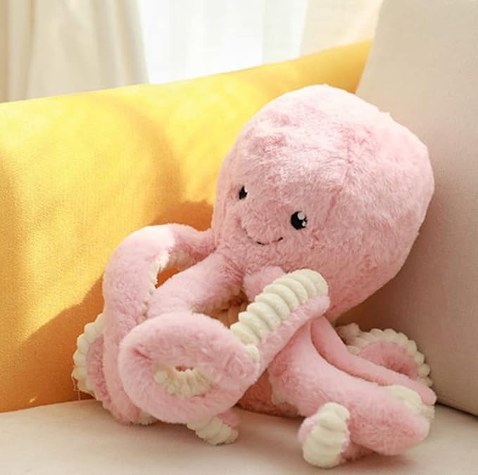 JOSON Cute Octopus Plush Toys, Soft Octopus Stuffed Animals, Girls and Boys Adult Birthday (16 Inch, Pink)
