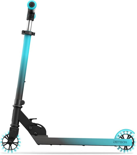 Jetson Juno 2-Wheel Light-Up Kick Scooter, Portable Folding Scooter for Kids with Light-Up 4-Inch Wheels, Adjustable Handlebar Height, Ages 5+