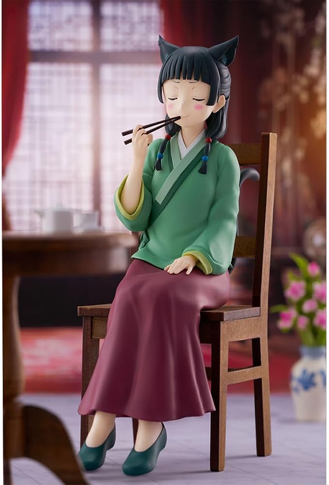 Maomao Figure Eating Pose Anime Figurine 7.48" Hanfu Maomao Action Figure Statue Desktop Decoration Collectibles Gift for Fans