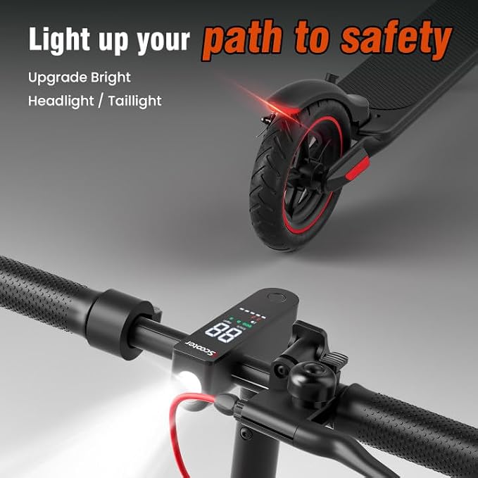 iScooter Electric Scooter Adults & Big Kids, Cruise Control, Dual Braking System, Smart App, Foldable Electric Scooter for Commuting & Campus Use