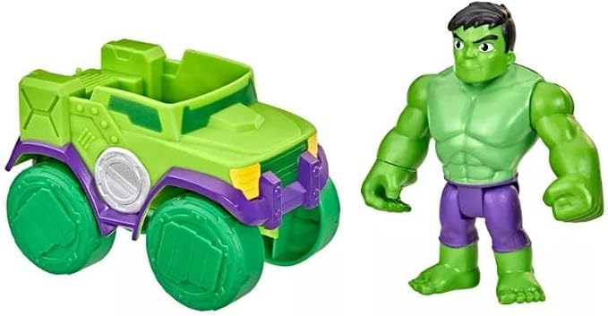 Marvel Spidey & His Amazing Friends Action Figures Superheroes + Villains (Choose Figure) (Hulk Vehicle Set)