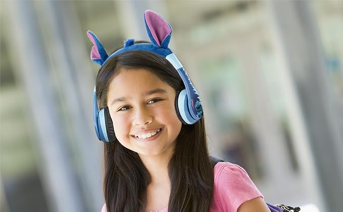 Disney Stitch Bluetooth Headphones for Kids, Wireless Headphones for School, Home or Travel