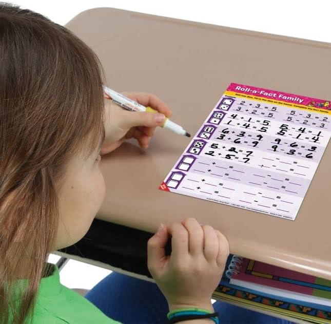 Really Good Stuff Math Mats Dice Games - 12 Mats