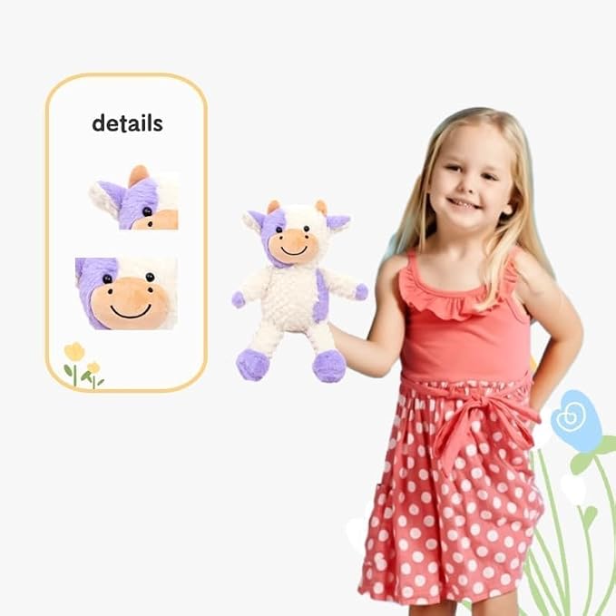 YUKOUQIAN Cow Stuffed Animal Cow Plush Doll Toy 15.7 inch for Girls Boys (Stand Cow purple15.7)