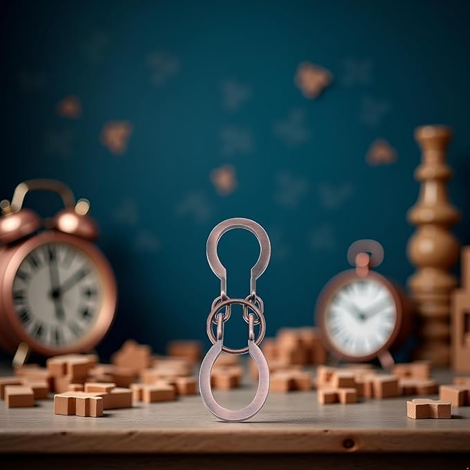 2Pcs Red Copper Lock Puzzle Metal Ring Solution Intellectual Deduction Unlock Puzzle Brain Tease Unlock Horseshoe Buckle Gift, Assembly and Disentanglement Puzzles,Horse Shoe Puzzles,Brain Teasers