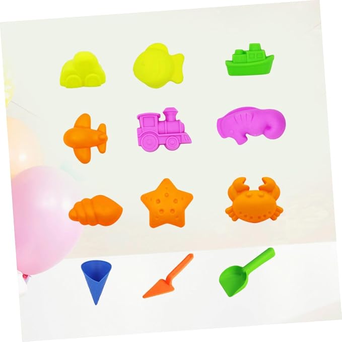 12pcs Beach Sand Playset Educational Sandbox Fun Creative Plastic Tools for Random Colors Random Color