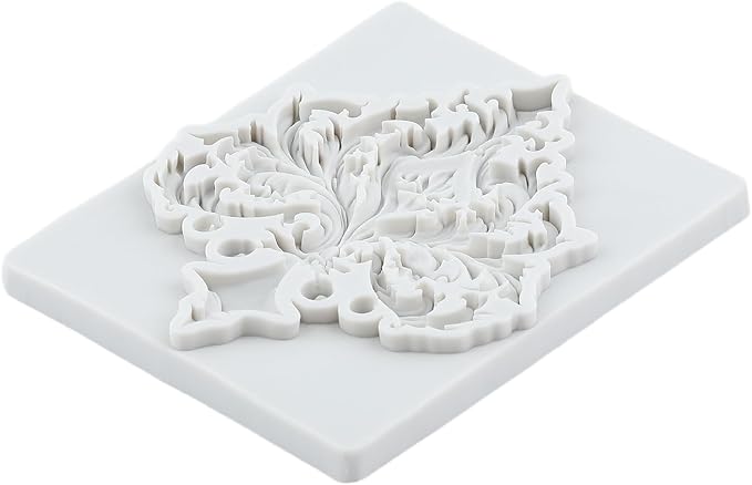 Baroque Scroll Relief Silicone Molds Relief Flower Lace Filigree Polymer Clay Mold for DIY Crafts Epoxy Resin Casting Air Dry Polymer Clay Plaster Jewelry Making