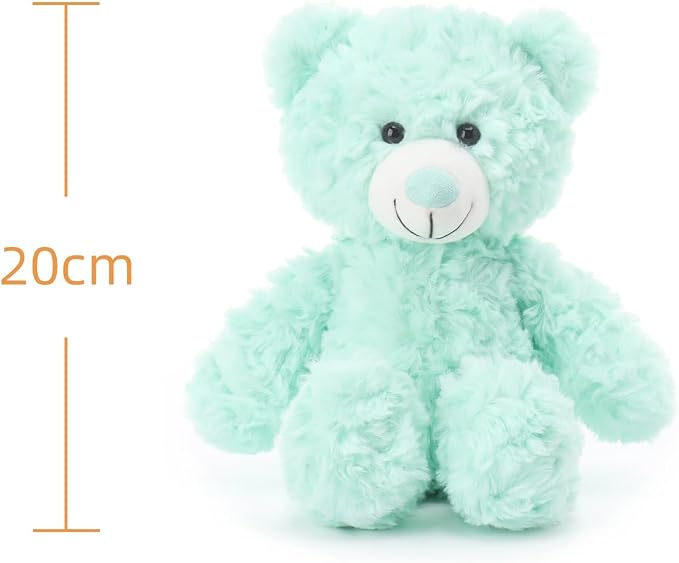 Apricot Lamb Mint Green Flower Bear Stuffed Animals for Kids, Soft Cute Plush Toys for Baby Girl and Boy, 8 Inches