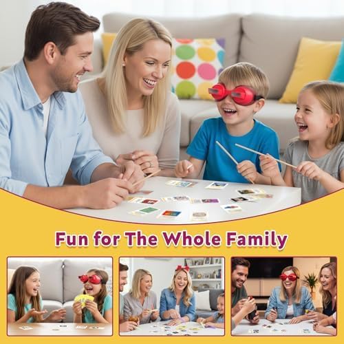 Vision Flip Goggles Challenge Game for Family & Kids,50 Colorful Challenge Cards| Adjustable Upside Down Glasses | Hilarious for Game Night & Parties 2-6 Players | Ages 6+
