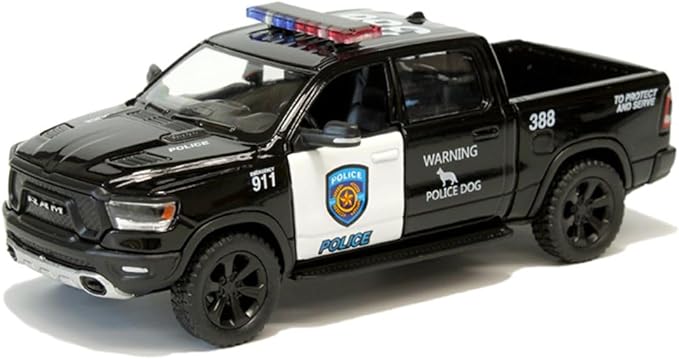 KiNSMART - 2019 Dodge Ram 1500 Pickup 1:46 O Scale 5" Die Cast Metal Model Toy Truck (Police Edition)