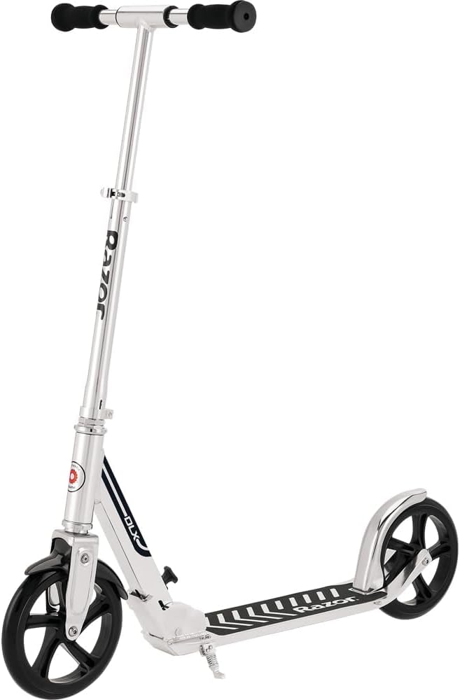 Razor A5 DLX Kick Scooter for Kids Ages 8+ - 8" Urethane Wheels, Foldable, Anti-Rattle Handlebars, for Riders up to 220 lbs