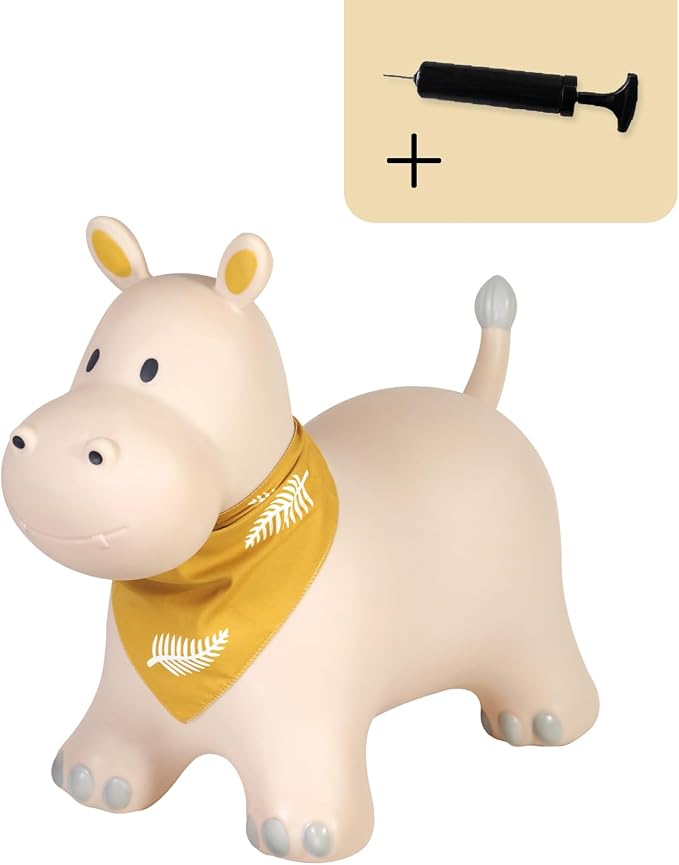 Kindsgut Bouncy Animal Hopper – Inflatable Bouncing Ride-On Toy for Kids & Toddlers Age 2+, Designed in Germany, Indoor & Outdoor, Hippo
